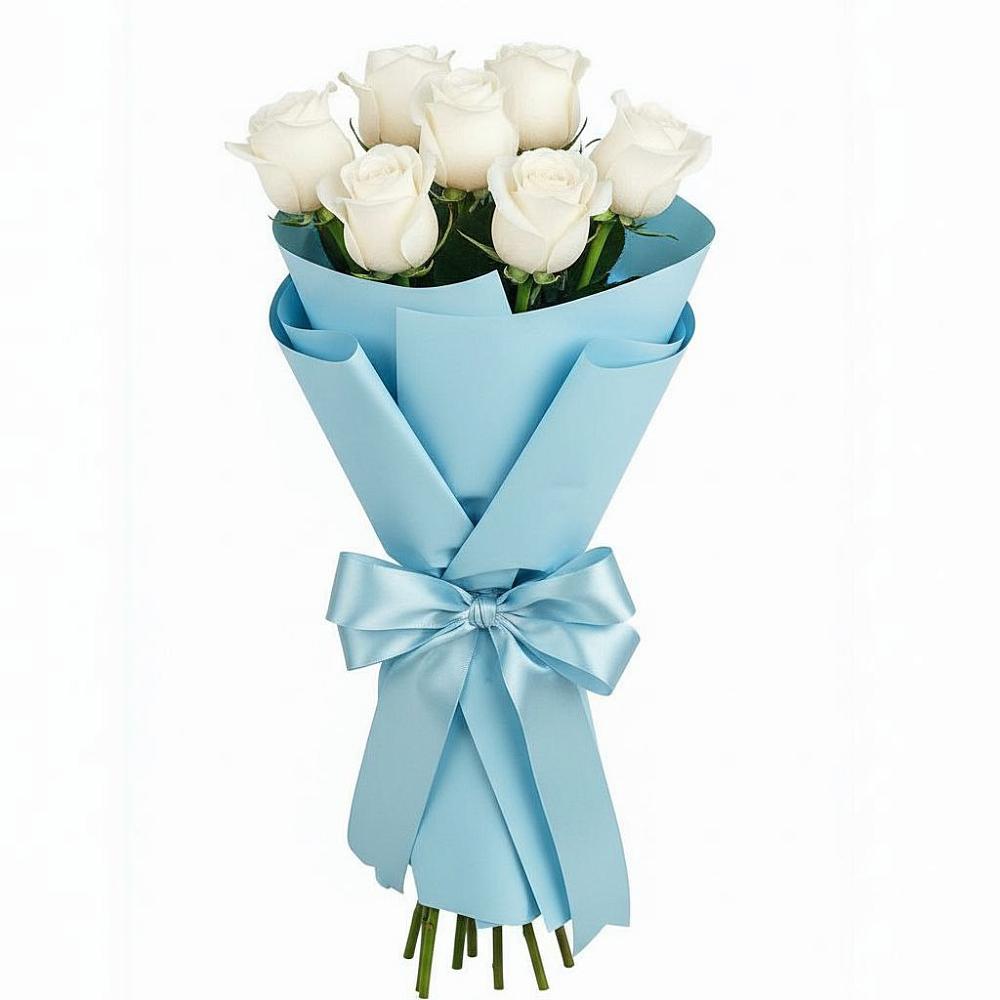 7 Белых роз Проуд в Новодмитриевской Букет 7 белых роз Проуд в Новодмитриевской