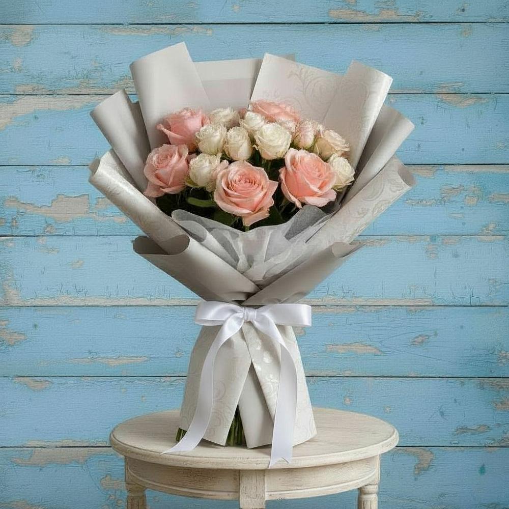 Букет Нежное облако в Новодмитриевской Букет цветов из: Розы в Новодмитриевской