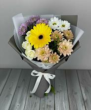Букет цветов из:  Розы, Герберы и Хризантемы в Новодмитриевской