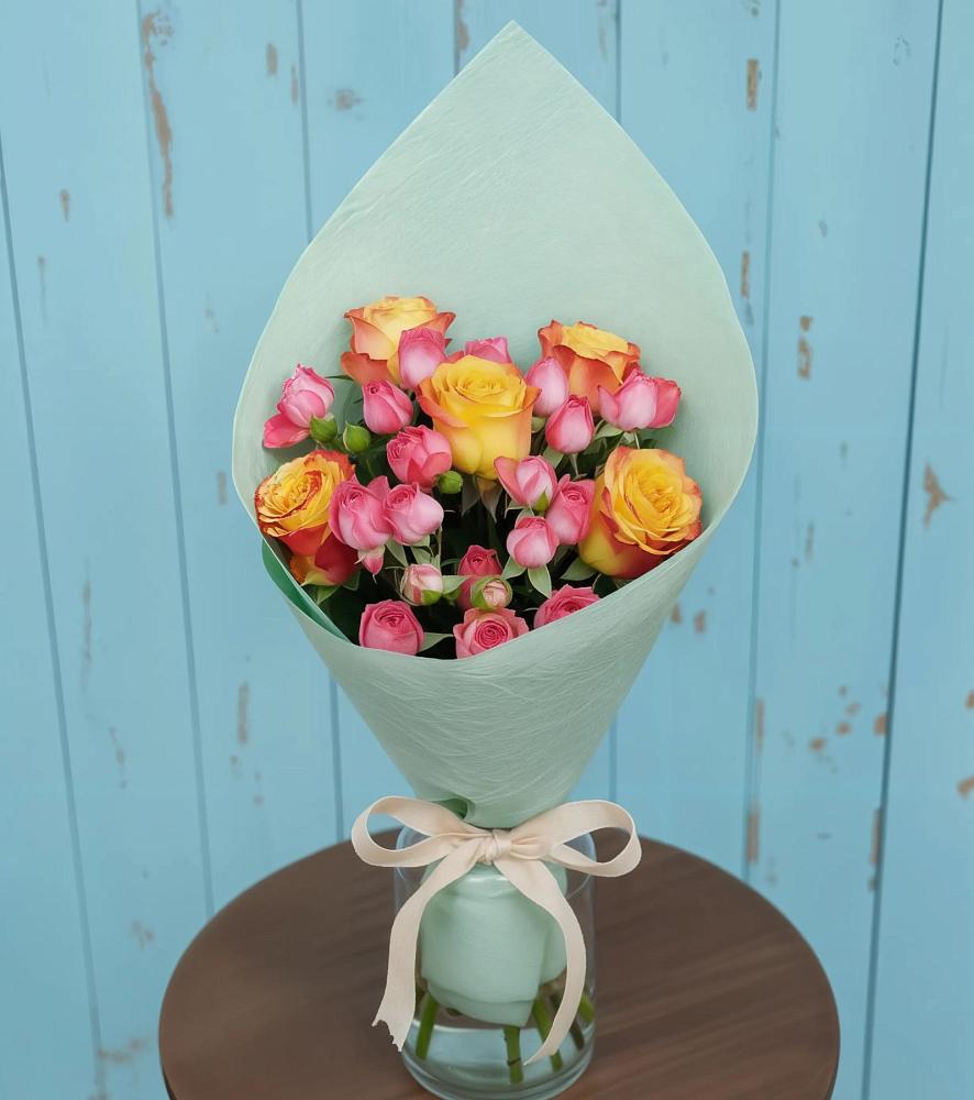 Букет Отличное настроение в Новодмитриевской Букет цветов из: Розы в Новодмитриевской