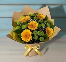 Букет цветов из:  Герберы и Хризантемы в Новодмитриевской