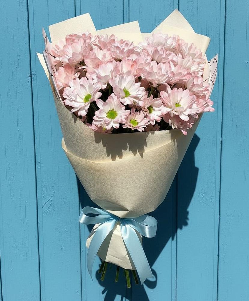 Букет Розовые хризантемы в Новодмитриевской Букет цветов из: Хризантемы в Новодмитриевской