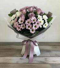 Букет цветов из:  Хризантемы и Розы #REPLACE_PRED# Новодмитриевской