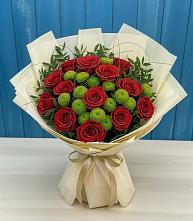 Букет цветов из:  Розы и Хризантемы в Новодмитриевской