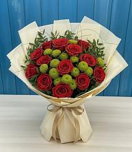 Букет Стихотворение в Новодмитриевской Букет цветов из:  Розы и Хризантемы в Новодмитриевской