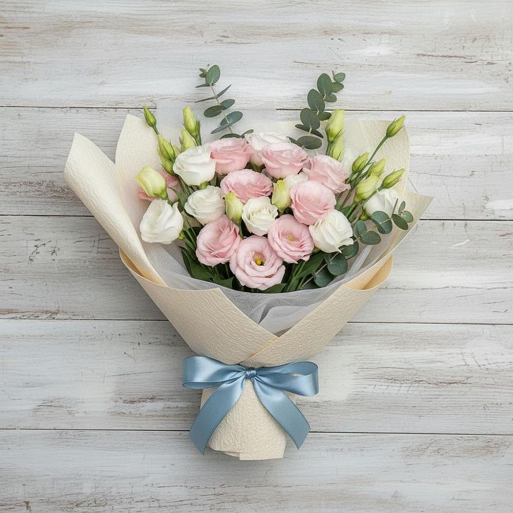 Букет шампанское в Новодмитриевской Букет цветов из: Лизиантусы в Новодмитриевской